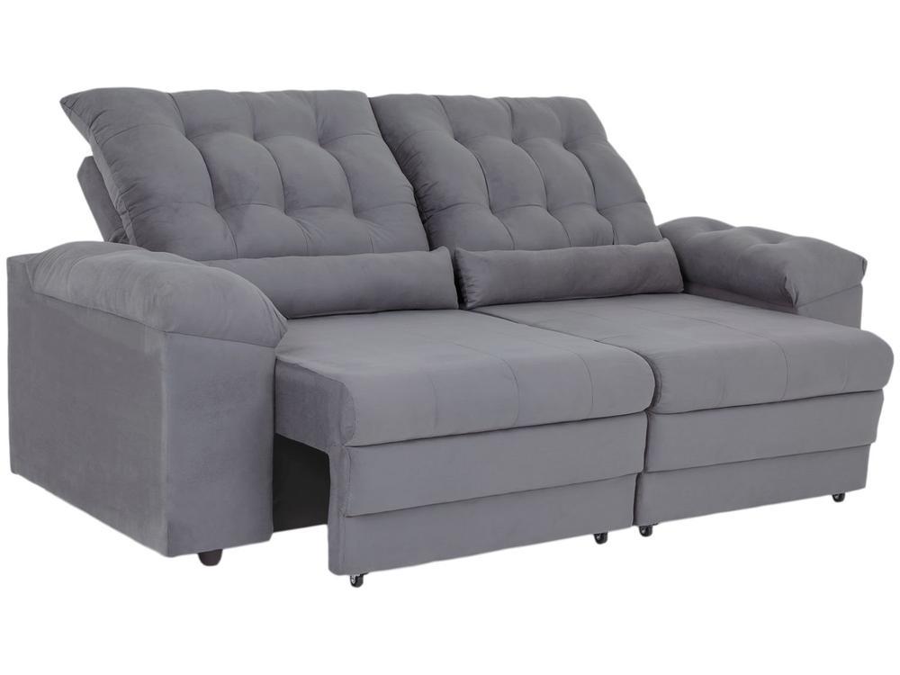 Sofá 3 Lugares Retrátil Reclinável Suede Phormatta Colômbia SMP - 7