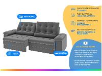 Sofá 3 Lugares Retrátil Reclinável Suede Phormatta Colômbia SMP - 10