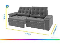 Sofá 3 Lugares Retrátil Reclinável Suede Phormatta Colômbia SMP - 12
