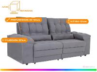 Sofá 3 Lugares Retrátil Reclinável Suede Phormatta Colômbia SMP - 3