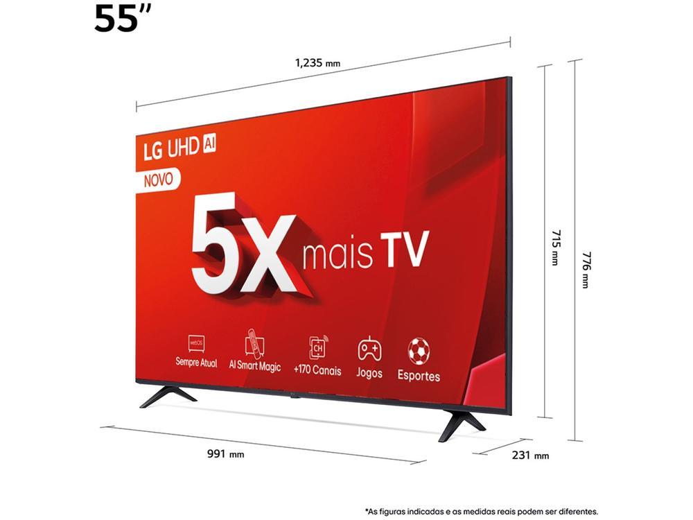 Smart TV 55" 4K LG Ultra HD 55UT8050 com Processador a5 Ger7 AI Alexa/Chromecast integrado Otimizador de Jogos webOS 24 e Controle Smart Magic - 13