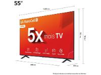 Smart TV 55" 4K LCD LED NanoCel LG 55NANO80TSA AI Processor Wi-Fi e Bluetooth 3 HDMI 2 USB - 5