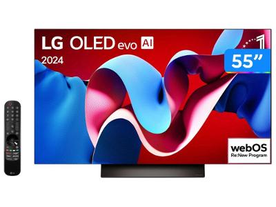 Smart TV 55" 4K LG OLED evo OLED55C4 120Hz Nativo Processador α9 Ger7 Wi-Fi e Bluetooth 4 HDMI 3 US