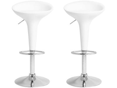 Banqueta Alta Giratória Branca BQT-BR1 2 Peças