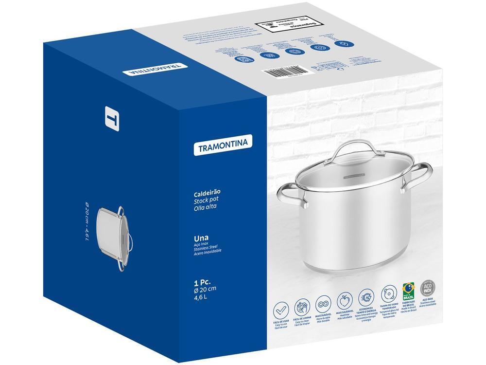 Caldeirão Inox Tramontina Fundo Triplo 4,6L 20cm Una - 5