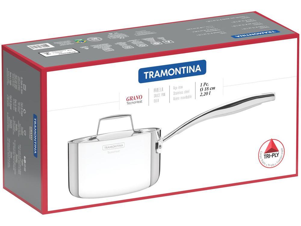 Panela Tramontina Inox Fundo Triplo 18cm 2,2L Grano - 3