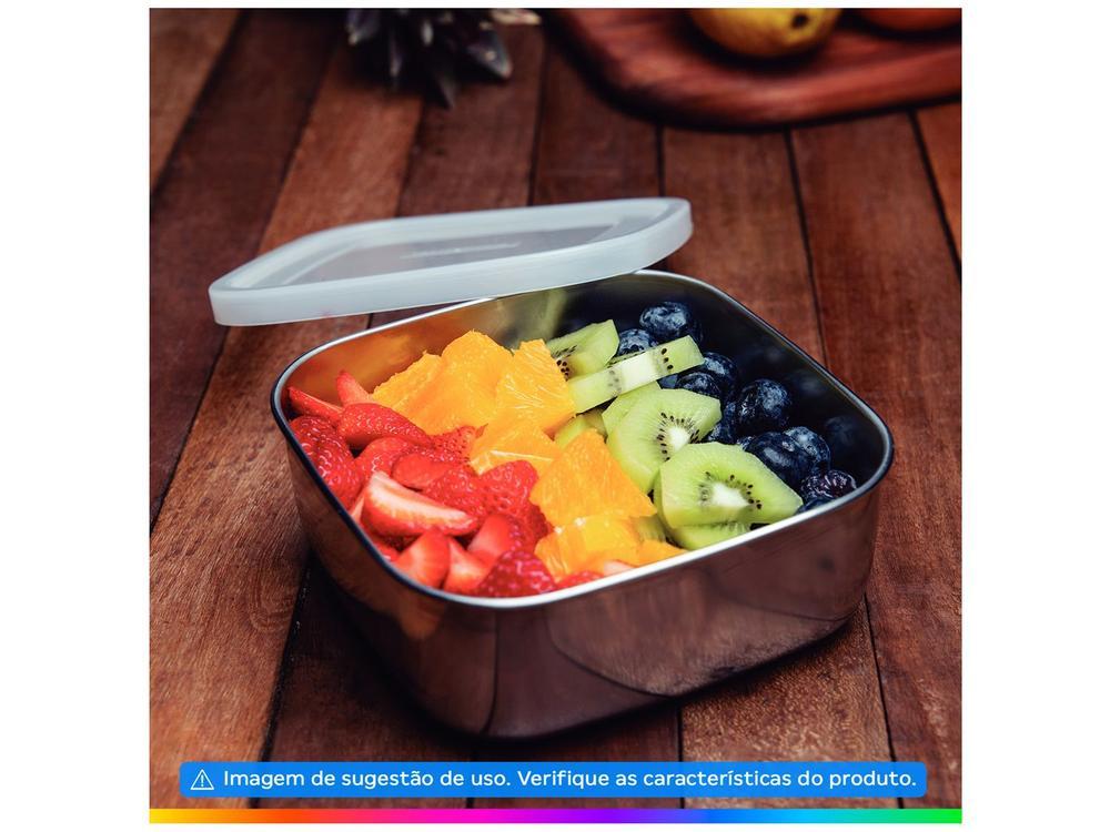Pote Inox Tramontina com Tampa Quadrado 1,2L - 2