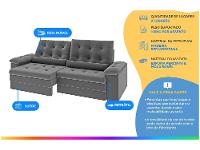 Sofá 2 Lugares Retrátil Reclinável Suede Phormatta Colômbia SMP - 10