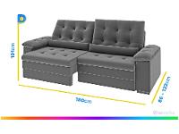 Sofá 2 Lugares Retrátil Reclinável Suede Phormatta Colômbia SMP - 12