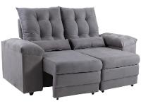 Sofá 2 Lugares Retrátil Reclinável Suede Phormatta Colômbia SMP - 7