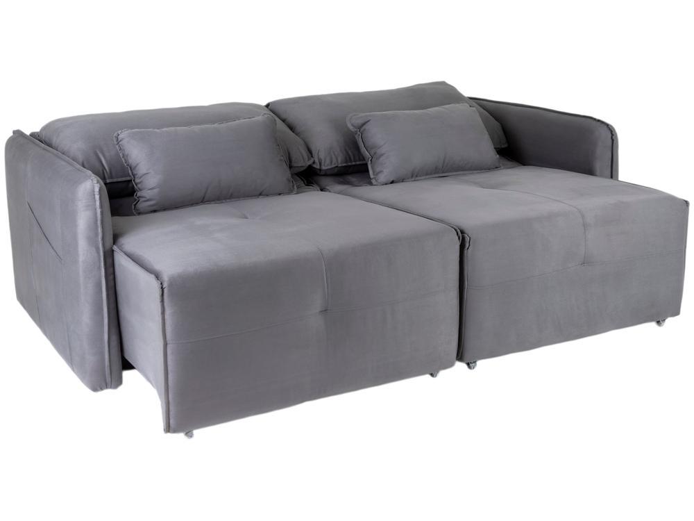 Sofá-cama 3 Lugares Casal Reclinável Veludo Matrix Celine - 7