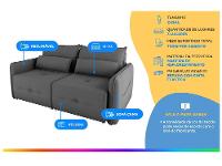 Sofá-cama 3 Lugares Casal Reclinável Veludo Matrix Celine - 2