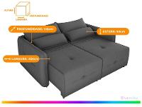 Sofá-cama 3 Lugares Casal Reclinável Veludo Matrix Celine - 3