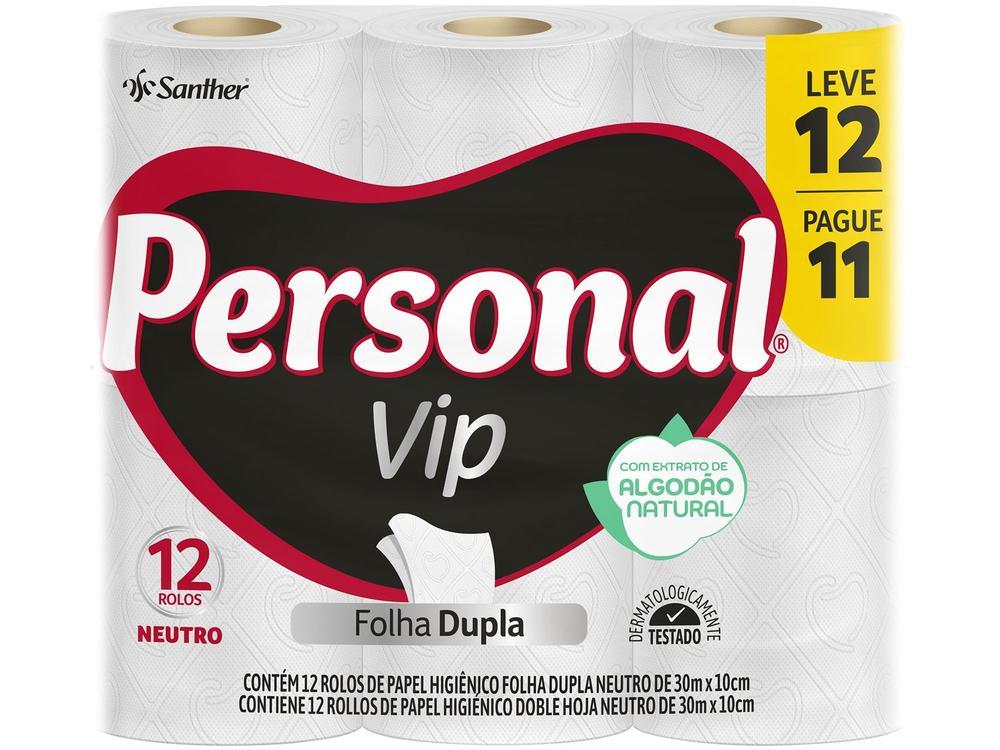Papel Higiênico Folha Dupla Personal Vip 12 Rolos 30m - 1