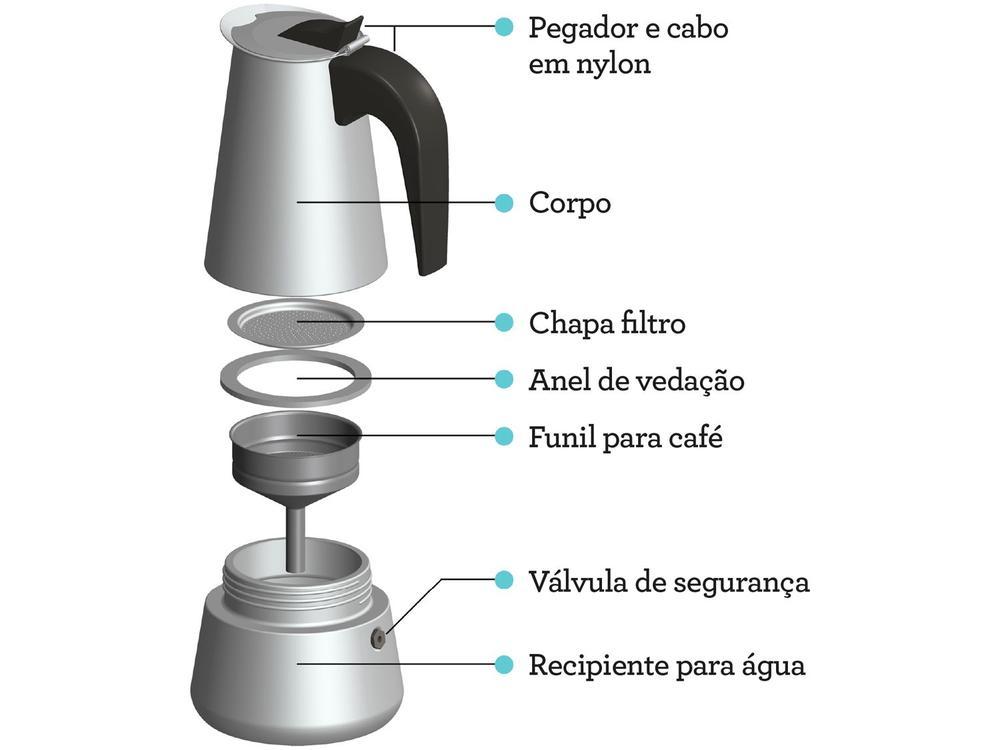 Cafeteira Italiana Inox Tramontina para Espresso 61768100 6 Xícaras - 2