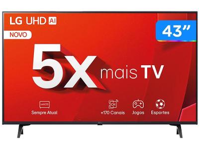 Smart TV 43" 4K LG Ultra HD 43UT8000 com Processador a5 Ger7 AI, Alexa/Chromecast integrado, Otimizador de Jogos, webOS 24