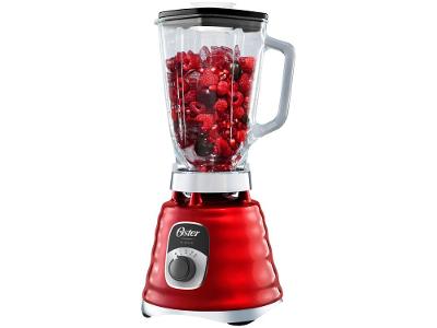 Liquidificador Oster New Osterizer Clássico Copo de Vidro 3 Velocidades 700W Vermelho