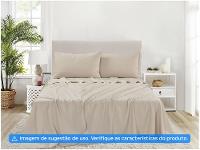 Jogo de Cama Solteiro de Poliéster Jolitex 300 Fios Toque de Seda Bege 2 Peças - 3