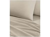 Jogo de Cama Solteiro de Poliéster Jolitex 300 Fios Toque de Seda Bege 2 Peças