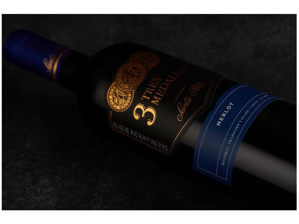 Vinho Tinto Seco Santa Rita Tres Medallas Chile 750ml - 5