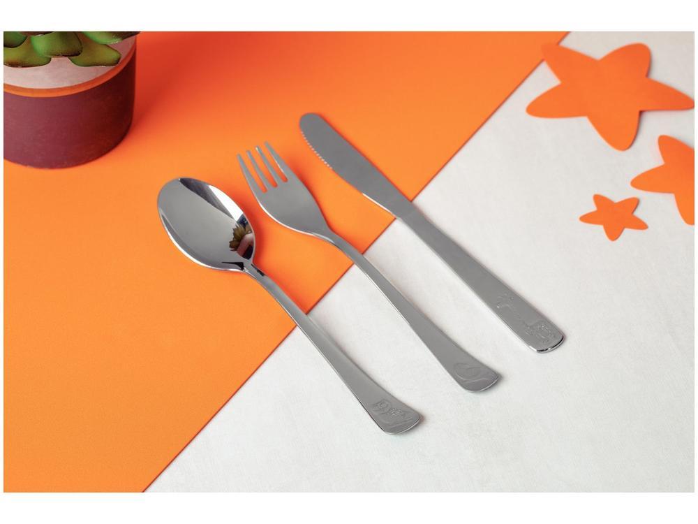 Kit Talher Infantil Tramontina Animais Baby Friends Inox 5 Peças - 3