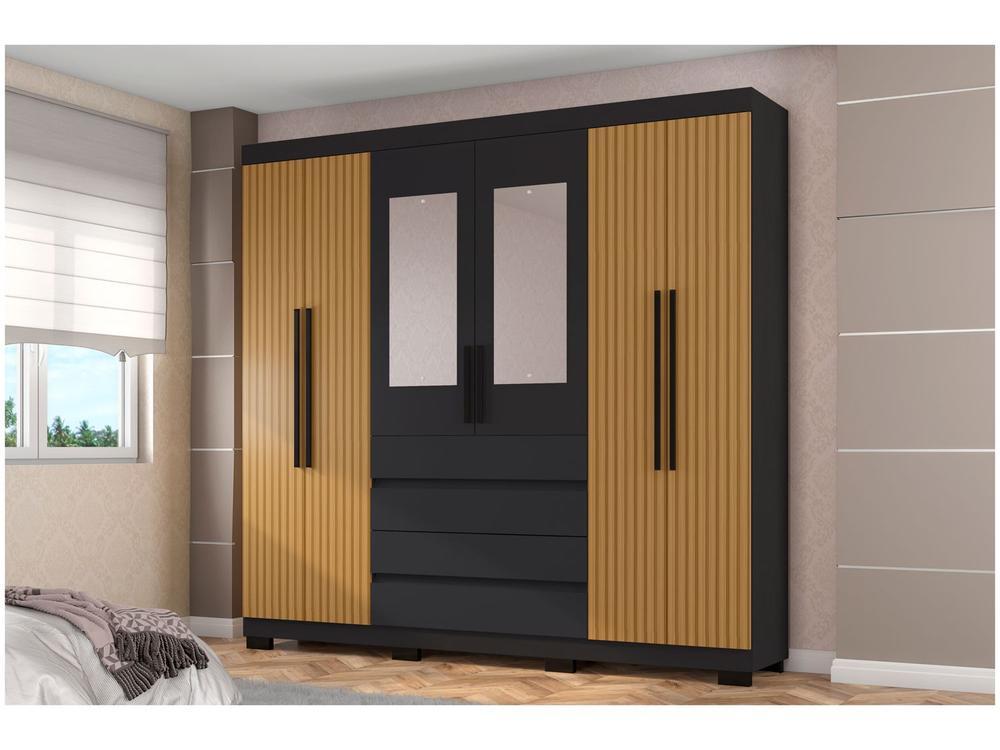 Guarda-roupa Casal 6 Portas 4 Gavetas Araplac Lisboa - 4