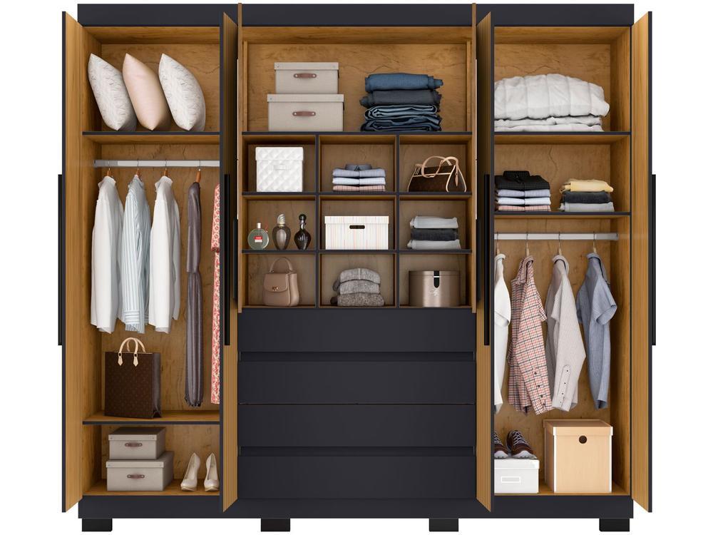 Guarda-roupa Casal 6 Portas 4 Gavetas Araplac Lisboa - 6