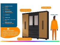 Guarda-roupa Casal 6 Portas 4 Gavetas Araplac Lisboa - 2