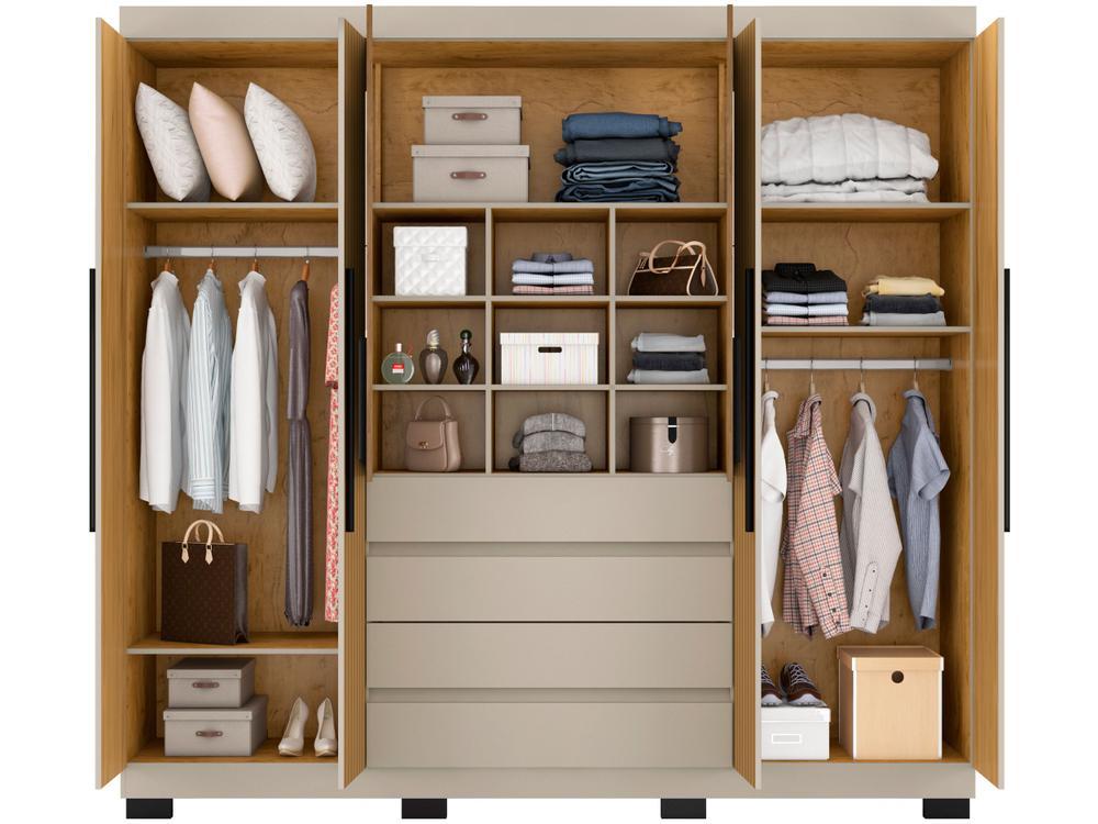 Guarda-roupa Casal 6 Portas 4 Gavetas Araplac Lisboa - 6