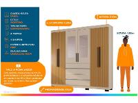 Guarda-roupa Casal 6 Portas 4 Gavetas Araplac Lisboa - 11