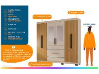 Guarda-roupa Casal 6 Portas 4 Gavetas Araplac Lisboa - 2