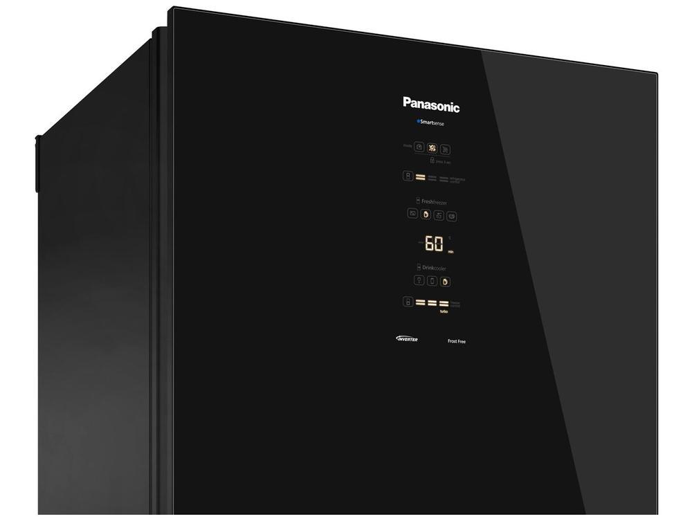 Geladeira/Refrigerador Panasonic Frost Free Duplex Inverse Black Glass 450L BB65 - 8