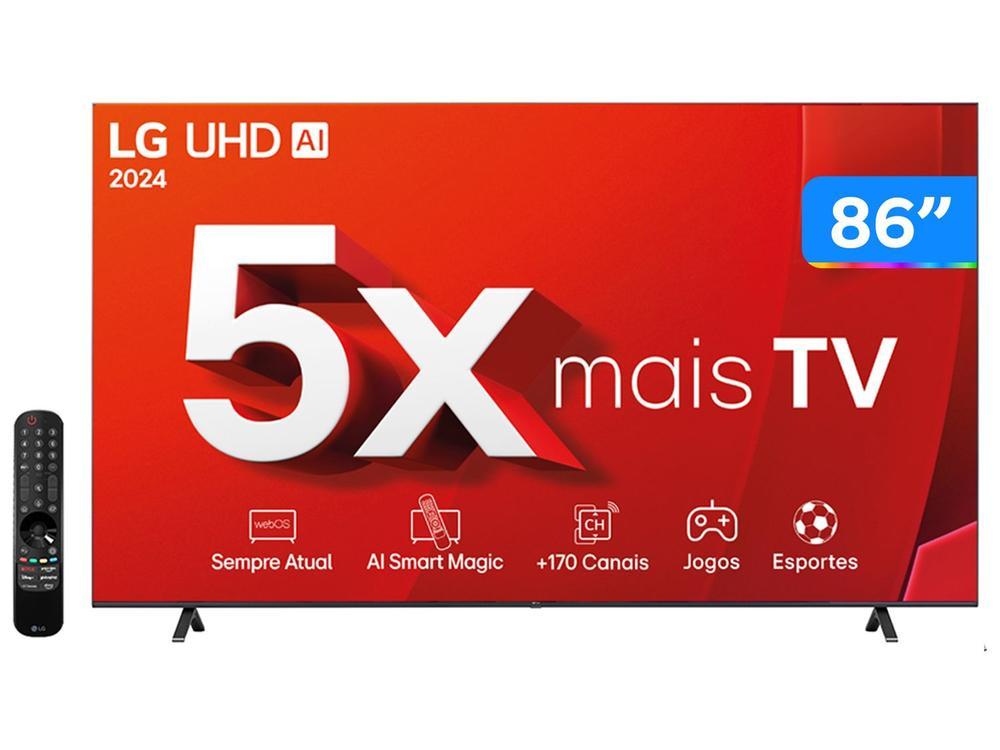 Smart TV 86" 4K LG Ultra HD 86UT8050 com Processador a5 Ger7 AI, Alexa/Chromecast integrado, Otimizador de Jogos, webOS 24 e Controle Smart Magic - 10
