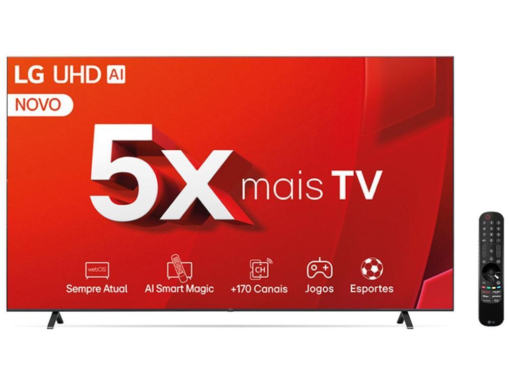Smart TV 86" 4K LG Ultra HD 86UT8050 com Processador a5 Ger7 AI, Alexa/Chromecast integrado, Otimizador de Jogos, webOS 24 e Controle Smart Magic - 4