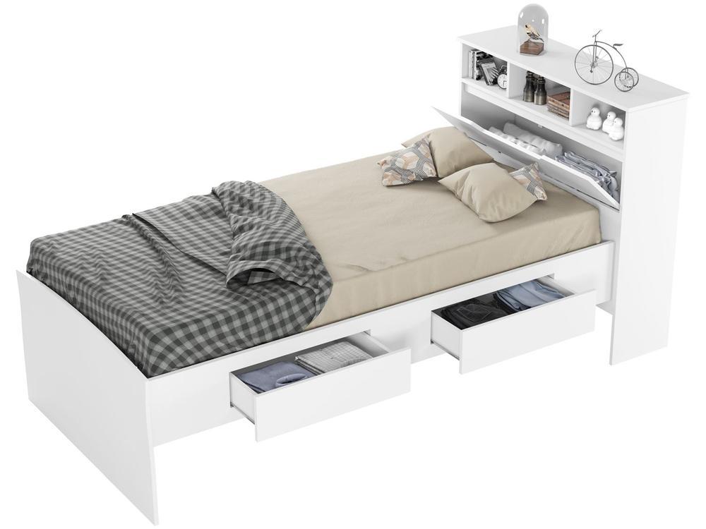 Cama Solteiro Baú 2 Gavetas Conquista Móveis Ravena - 3