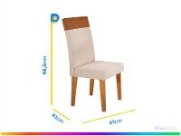 Mesa de Jantar 4 Cadeiras Retangular Tampo de MDF com Vidro Mel e Off White Viena