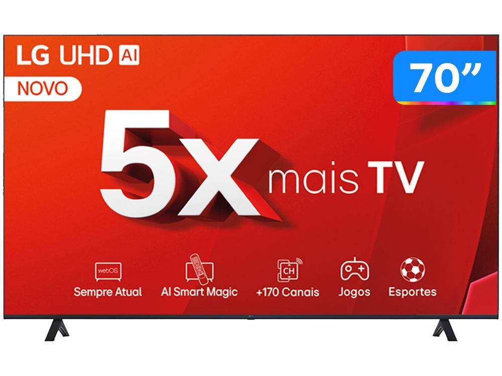 Smart TV 70" 4K LG Ultra HD 70UT8050 com Processador a5 Ger7 AI, Alexa/Chromecast integrado, Otimizador de Jogos, webOS 24 e Controle Smart Magic - 10