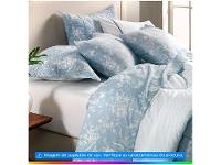 Colcha Solteiro Karsten 100% Algodão 160 Fios Enara Azul e Branco 2 Peças - 2