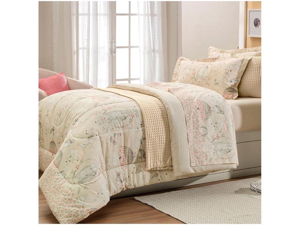 Colcha Solteiro Karsten 100% Algodão Lari II Bege e Branco 2 Peças - 3