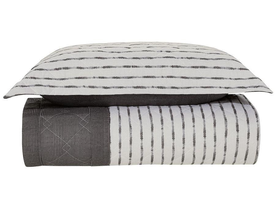 Colcha Solteiro Karsten 100% Algodão Mendi Branco e Preto 2 Peças - 1