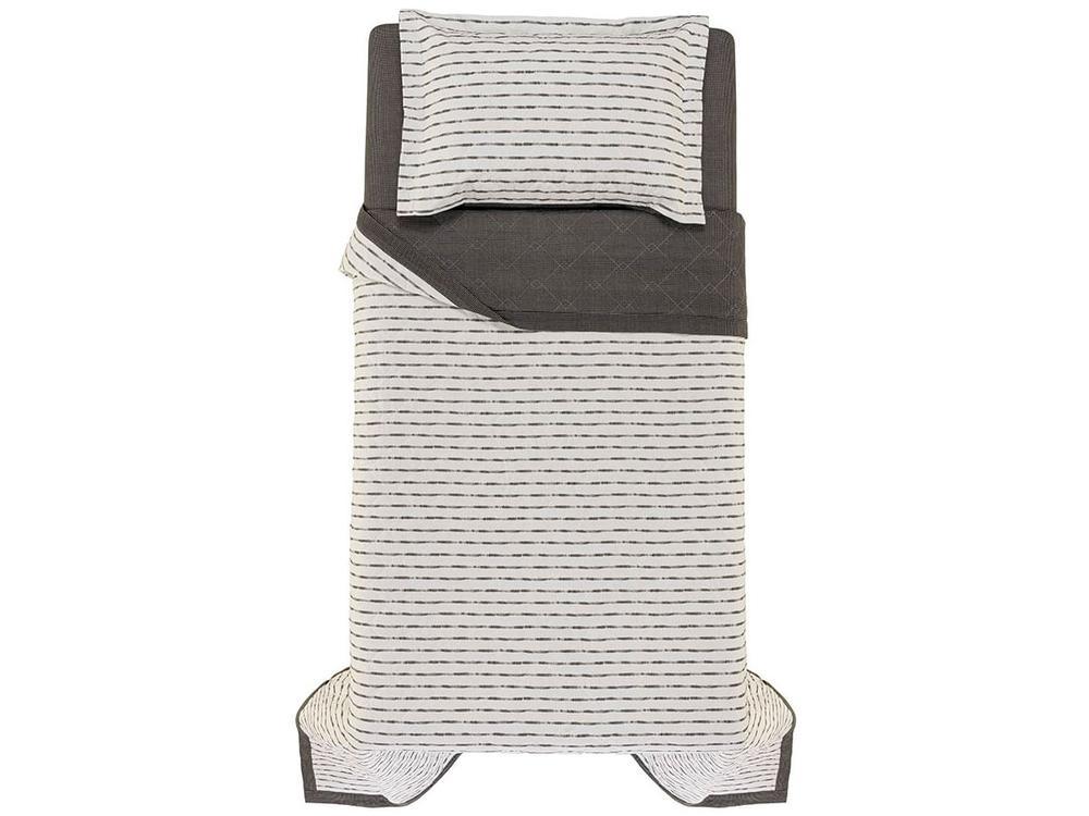 Colcha Solteiro Karsten 100% Algodão Mendi Branco e Preto 2 Peças - 3