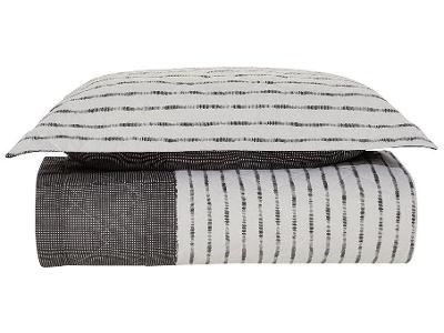 Colcha Solteiro Karsten 100% Algodão Mendi Branco e Preto 2 Peças