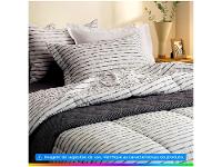 Colcha Solteiro Karsten 100% Algodão Mendi Branco e Preto 2 Peças - 2