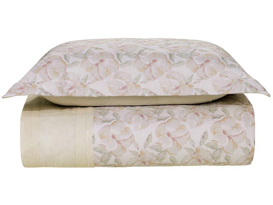 Colcha Solteiro Karsten 100% Algodão Justine Branco e Verde 2 Peças - 1