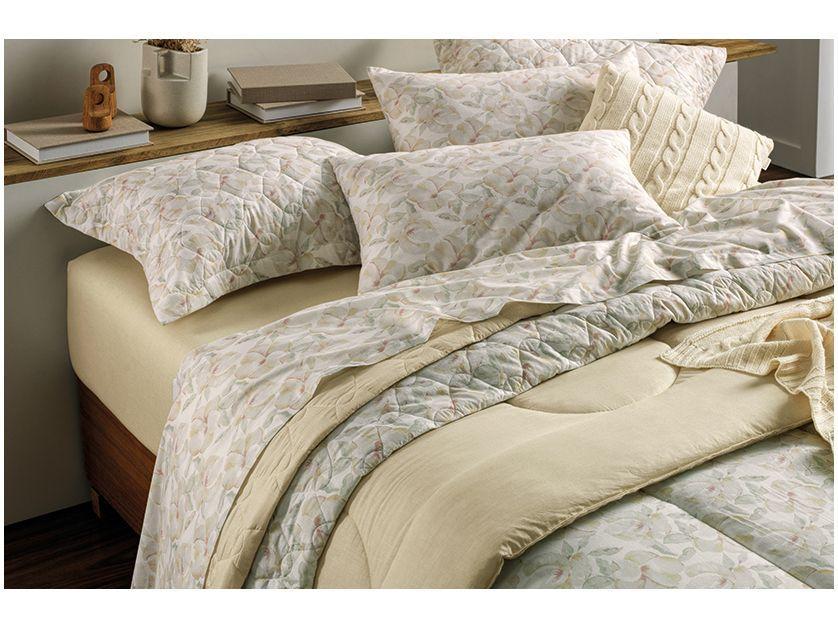 Colcha Solteiro Karsten 100% Algodão Justine Branco e Verde 2 Peças - 3