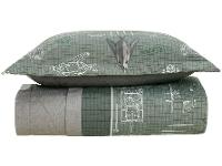 Colcha Solteiro Karsten 100% Algodão Militar II Verde e Branco 2 Peças - 1