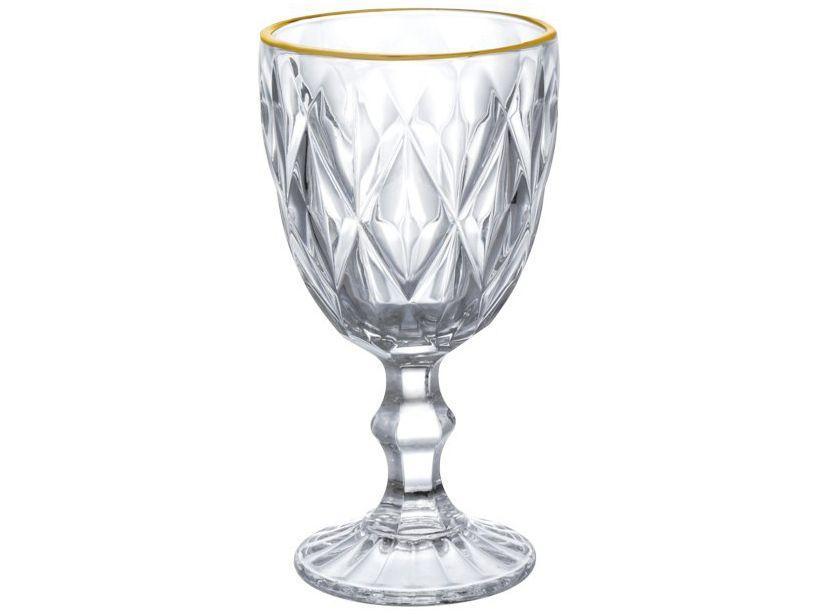 Jogo de Taças de Vidro para Água e vinho Transparente e Dourado 320ml 6 Peças Hauskraft TCVN015/GD - 3