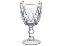 Jogo de Taças de Vidro para Água e vinho Transparente e Dourado 320ml 6 Peças Hauskraft TCVN015/GD - 3