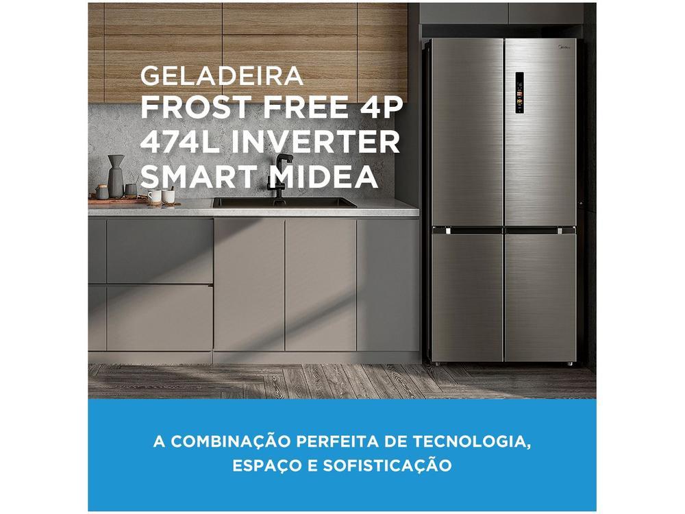 Geladeira/Refrigerador Midea Smart Frost Free French Door Prata 474L MD-RF691FGD463 Bivolt - 9
