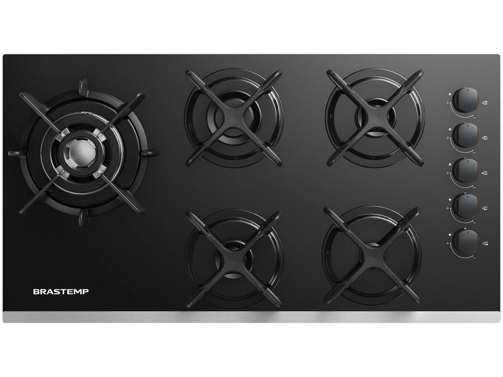 Cooktop 5 Bocas a Gás GLP Brastemp Quadrichama Black Inox Eclipse Collection BDD86AP - 1